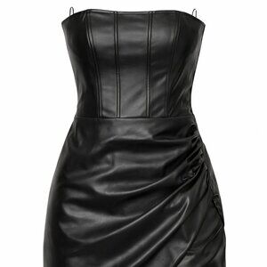 NWT - Zara Strapless Faux Leather Corset Dress - Size Small